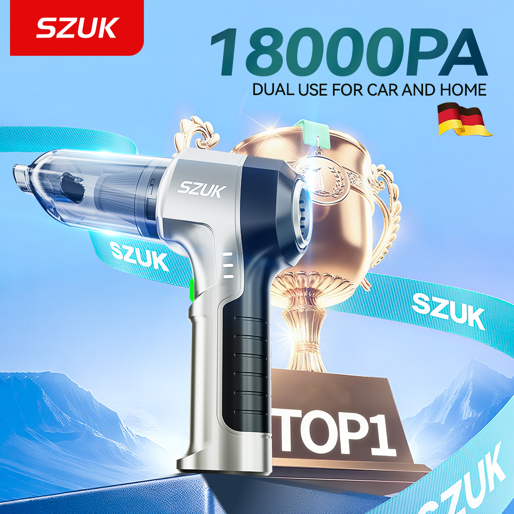 SZUK 18000PA 車の掃除機高圧ポータブルハンドヘルド強力なミニコードレス車の家電クリーニング掃除機