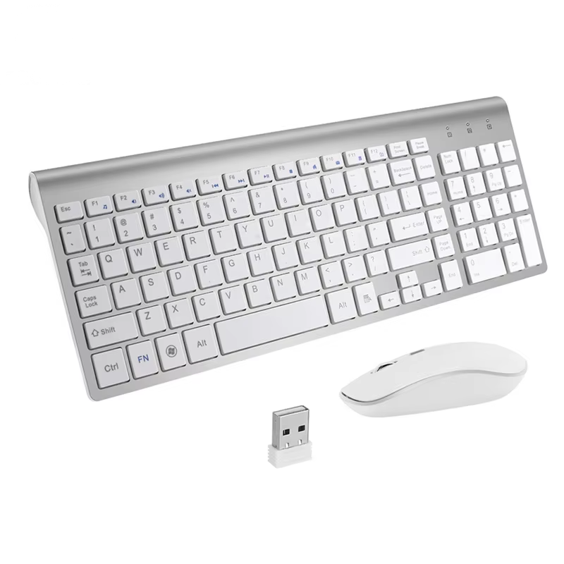Jomaa 2.4 グラムワイヤレスキーボードとマウスコンボミニマルチメディアフルサイズキーボードマウスセットコンピュータノートブックラップトップデスクトップ