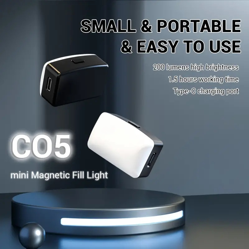 ミニ磁気 LED Selfie ライト IPhone Samsung IPad 携帯電話用クリップリングフラッシュフィルビデオ写真リングライト写真撮影ランプ