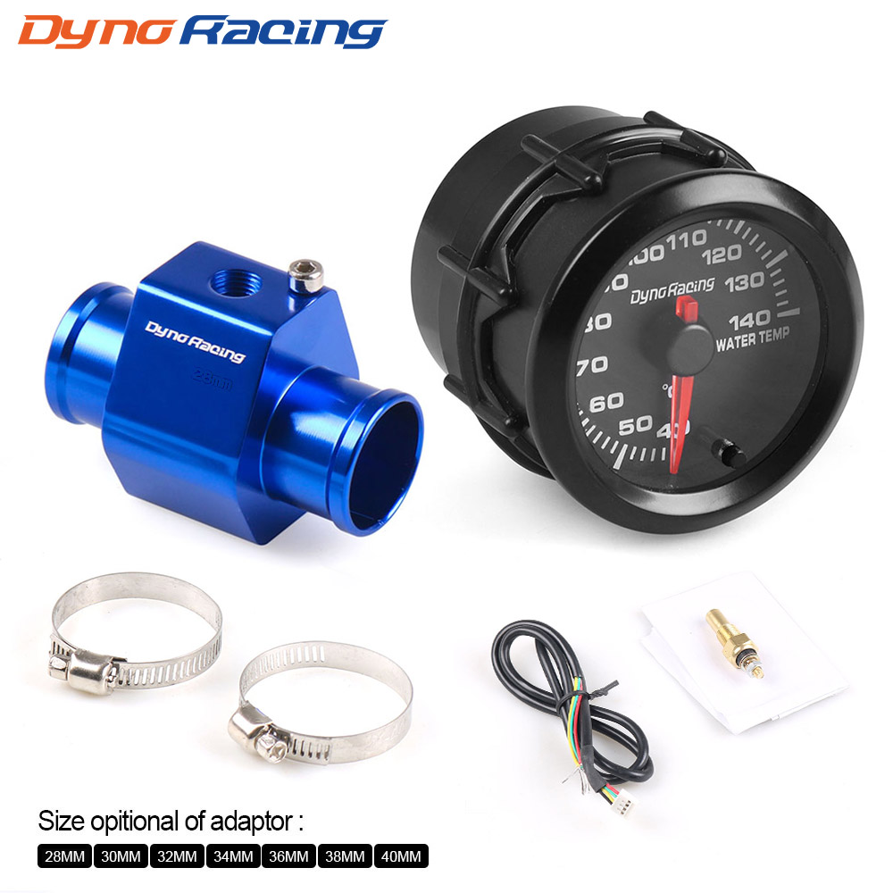Dynoracing 2 ''52 ミリメートル車 7 色 Led 水温計 40-140 摂氏高速水温ジョイントパイプセンサーアダプター