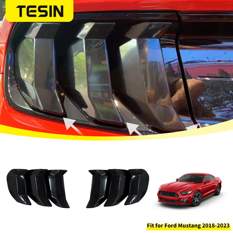 TESIN 車のリアテールライトランプ装飾カバートリムフォードマスタング 2018 2019 2020 2021 2022 2023 テールライトカバーアクセサリー