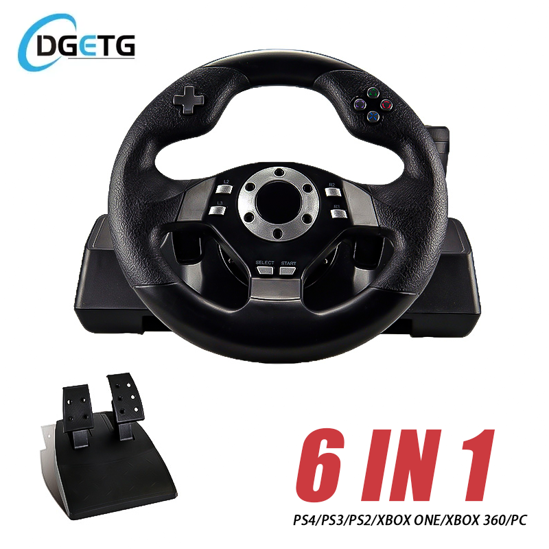 6 in 1 レーシングステアリングホイール振動コントローラーゲームシミュレーションレーシングペダルスイッチ/xbox 360/xbox one/pc/ps4/3/Android 用