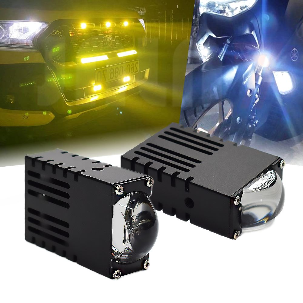 JALN7 車 LED ヘッドライトグリルマトリックスプロジェクターレンズオートバイスポットライトトラックオフロード SUV ATV ライト自動フォグランプ bmw