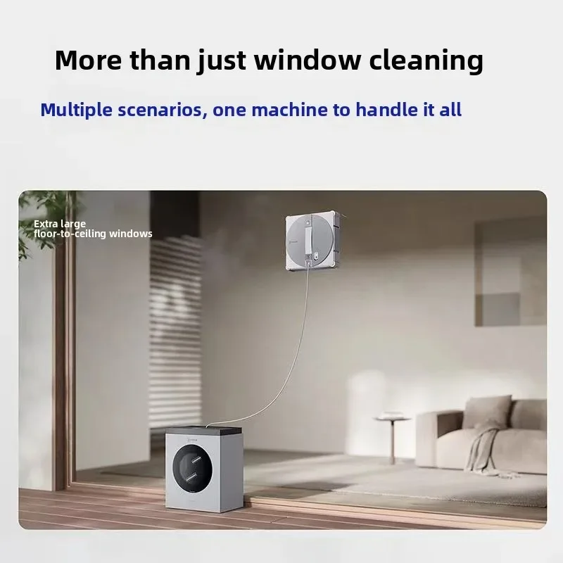 ECOVACS Winbot W3 窓掃除ロボット オールインワン ベース (自動モップ洗浄機能付き) |強力スピン洗浄