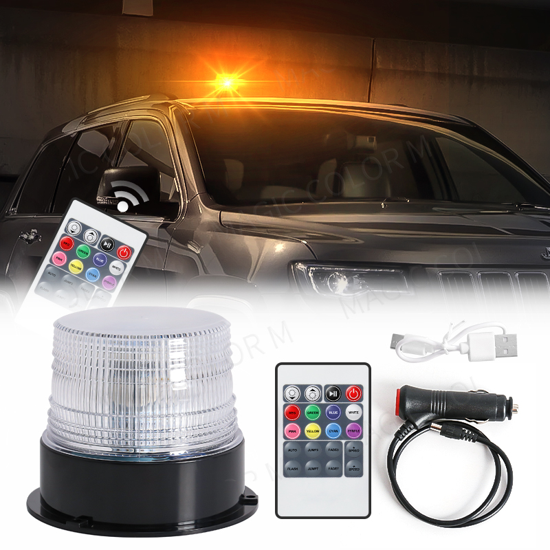 車の Led ルーフストロボライトトップ緊急交通表示回転信号安全ランプ RGB 警告灯昼光 12V 防水