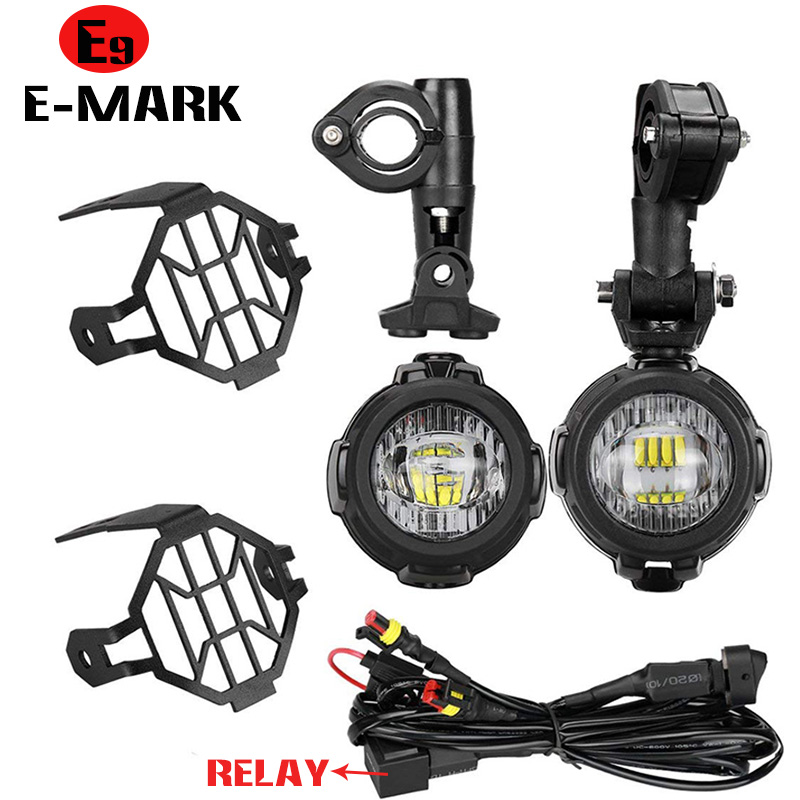 E9 マークオートバイ LED フォグランプ BMW R1250GS ADV F800GS R 1250 GS LC ヤマハ MT07 MT09 補助ライト Assemblie