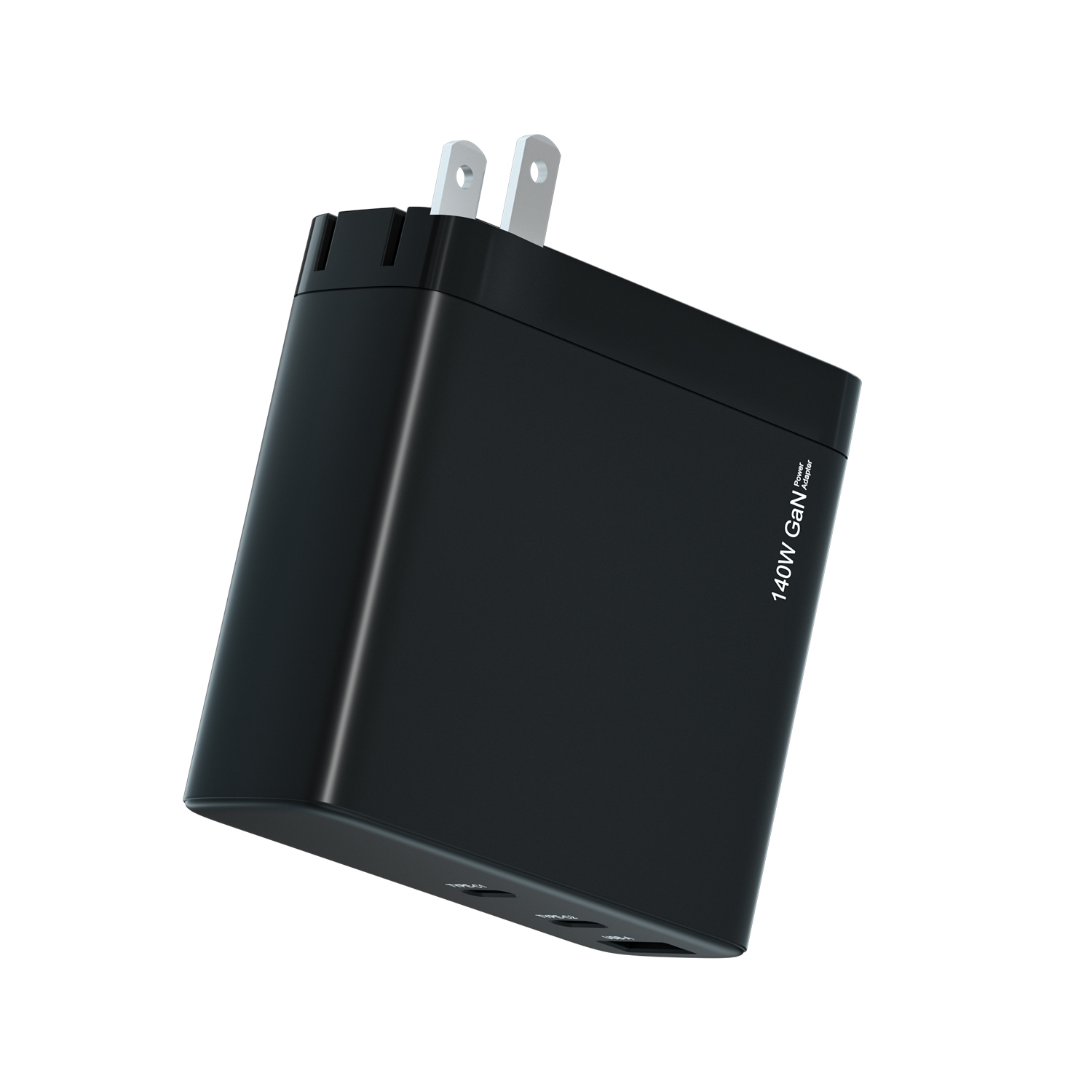 140 ワット 2C 急速充電充電交換可能なプラグ US EU AU JP KC GaN PD 3.1 QC 3.0 デュアル USB C 急速充電器、取り外し可能なプラグ付き