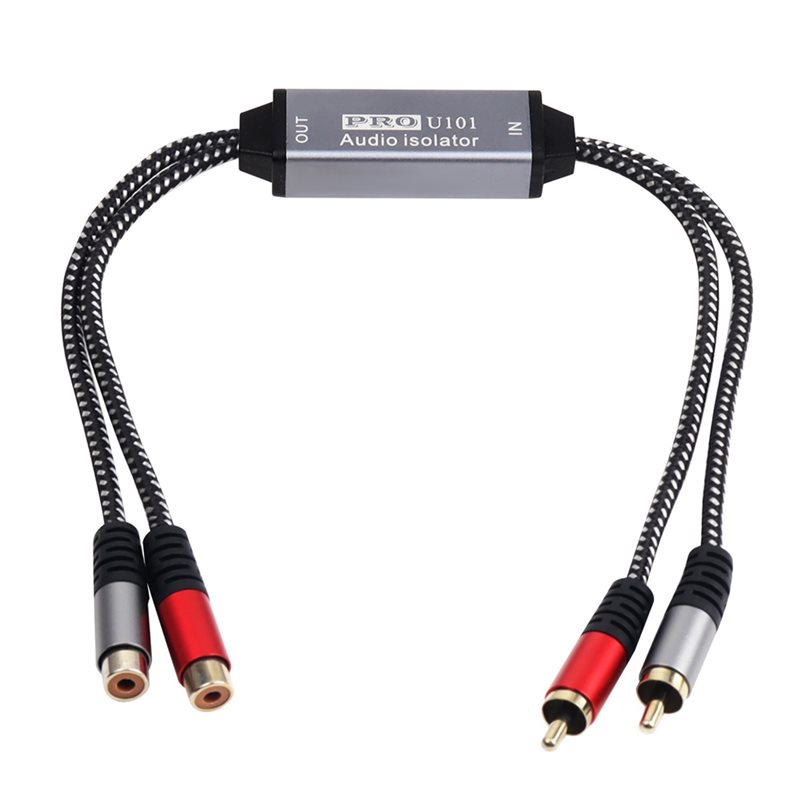 ABZZ-オーディオ信号ノイズリデューサー 2 ウェイ RCA オーディオアイソレーター ノイズフィルター RCA オーディオ電流ノイズエリミネーター