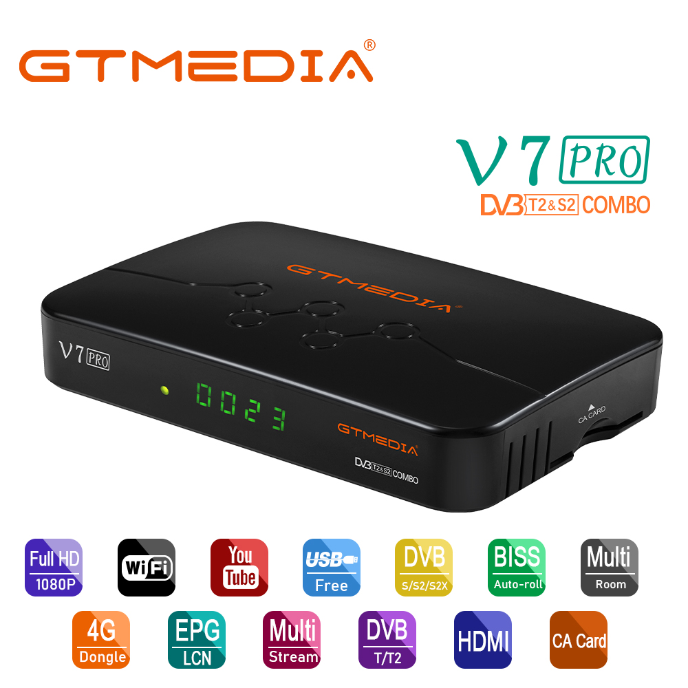 新しい GTmedia V7 プロ H.265 DVB S/S2/S2X T2 コンボボックス衛星テレビ受信機セットトップボックス V7pro
