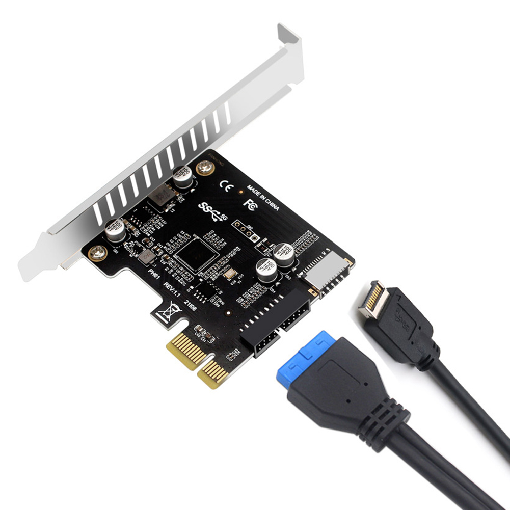 コンピュータ用 PCI-E - USB 3.0 TYPE-E 拡張カード 19ピン PCI-E - USB 3.0 Type C フロントパネルアダプタ