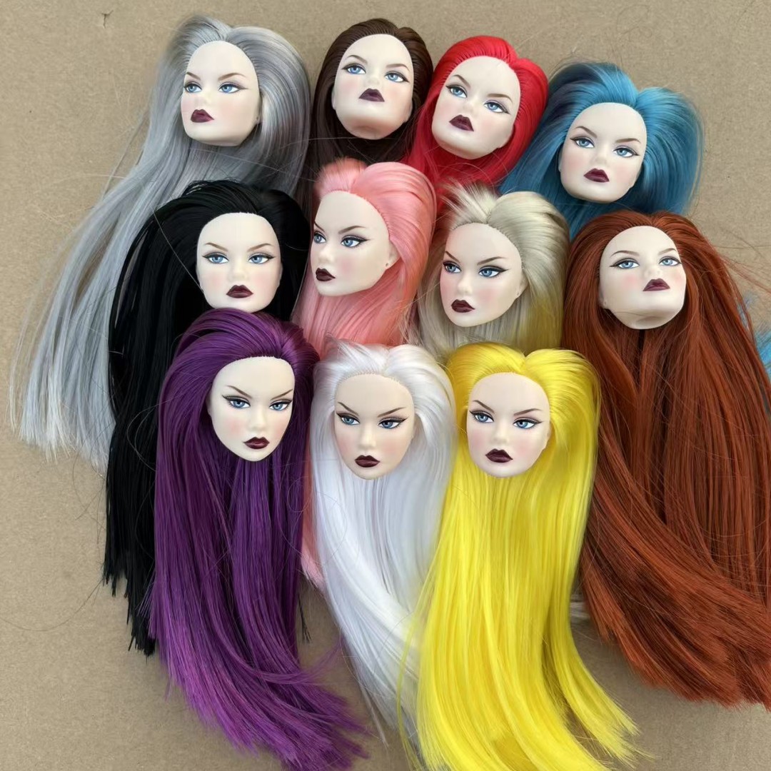 グッドメイクケシ人形ヘッドキャンディーカラーの髪ヘッドスーパーホワイトヨガボディ人形集団 1/6 女性人形フィギュアおもちゃ