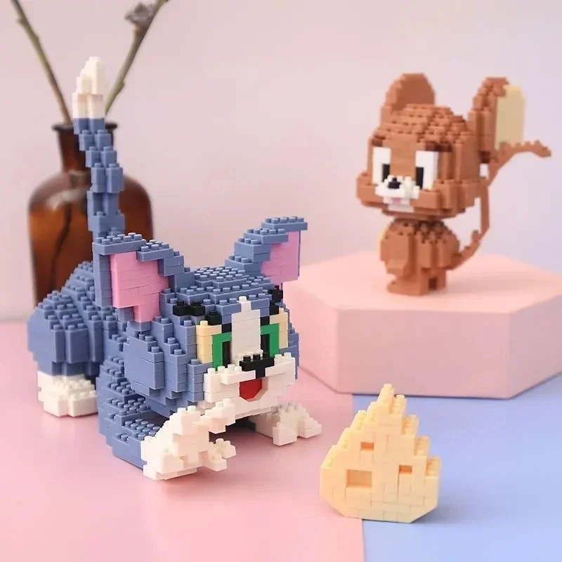 Ute 猫といたずらネズミ子供のビルディングブロックおもちゃミニレンガ 3D モデル子供大人のギフト
