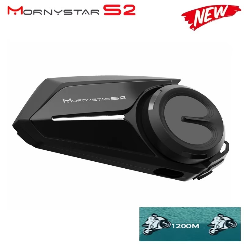 Monystar ヘルメットヘッドセット S2 オートバイ Bluetooth インターホン 2 ライダー 1200 メートル Intercomunicador モトインターホン BT 5.1 防水バイ