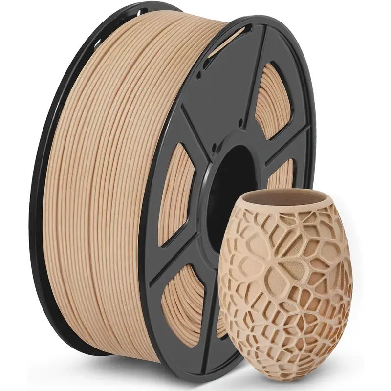 PLA 3D プリンター フィラメント 1.75mm、きれいに巻かれた 3D 印刷フィラメント 1.75mm 寸法精度 /- 0.02 mm、ウッドカラー、250g