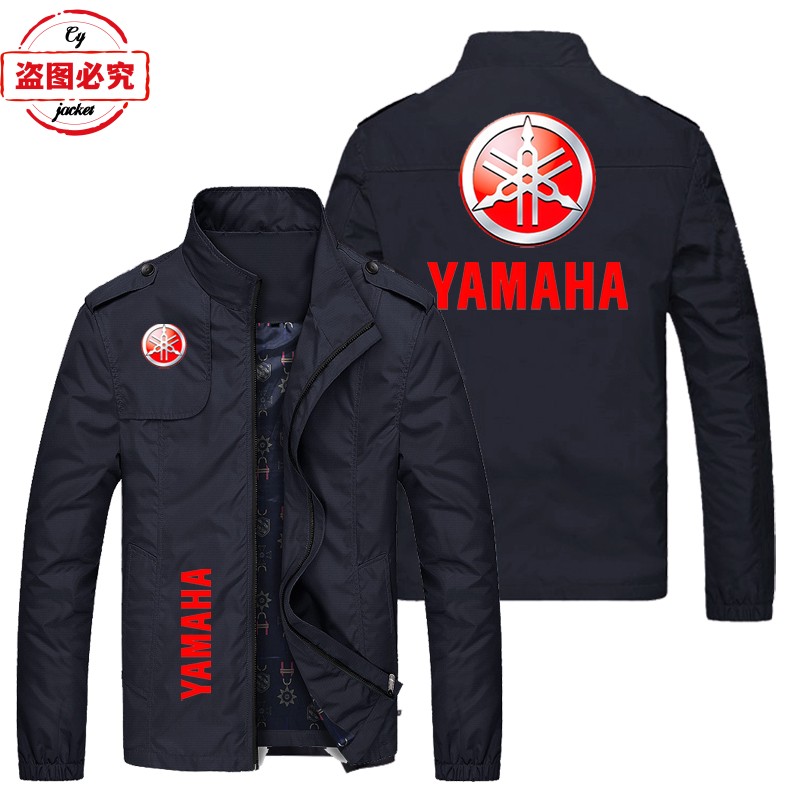 アジアサイズヤマハロゴオートバイ乗馬スーツジャケットスタンドカラー長袖トップ作業服メンズジャケットチーム作業服