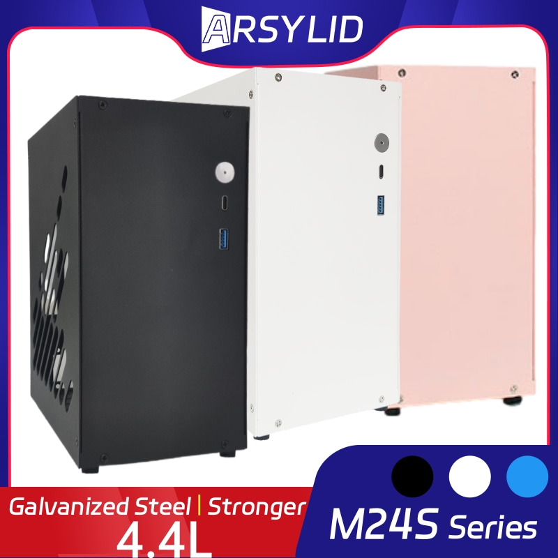4.4L M24 ミニ ITX A4 シャーシ 180 ミリメートルグラフィックスカード 47 ミリメートルフルスピード Type-C CPU ラジエーターコンピュータケースフレックス PSU HTPC M24S