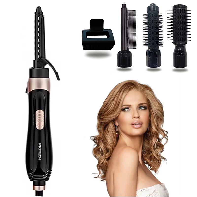 ポータブル電気熱風コーム 4-in-1 熱風コームワンステップヘアドライヤーとヘアアイロン高速ストレートナー熱風コーム