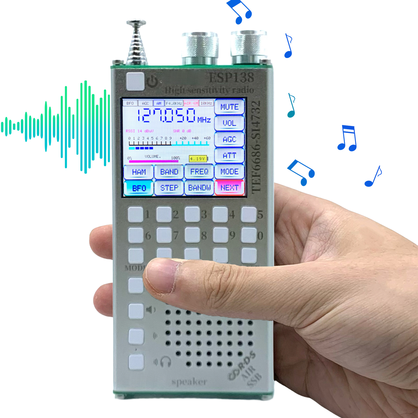 デュアルモード多機能 BT ラジオ ESP138 ESP32 SI4732 RDS データ表示ラジオ Bluetooth 対応スピーカー用 Type-C 充電