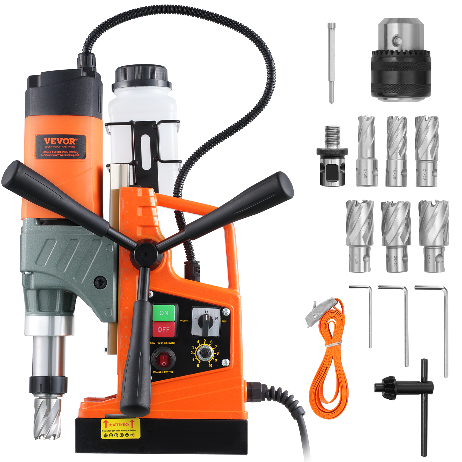 SucceBuy 1450 ワット磁気ドリル 2 "ボーリング直径 12500/12800N ポータブル電動マグドリルプレス 800 RPM 磁気ボール盤