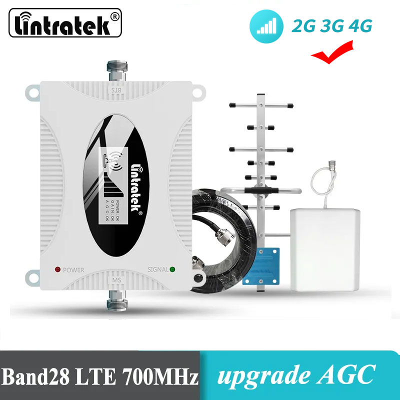 Lintratek B28 4G 携帯信号アンプ B28 700 MHz LTE 4G AGC 携帯電話リピータ音声とデータ携帯電話信号ブースター