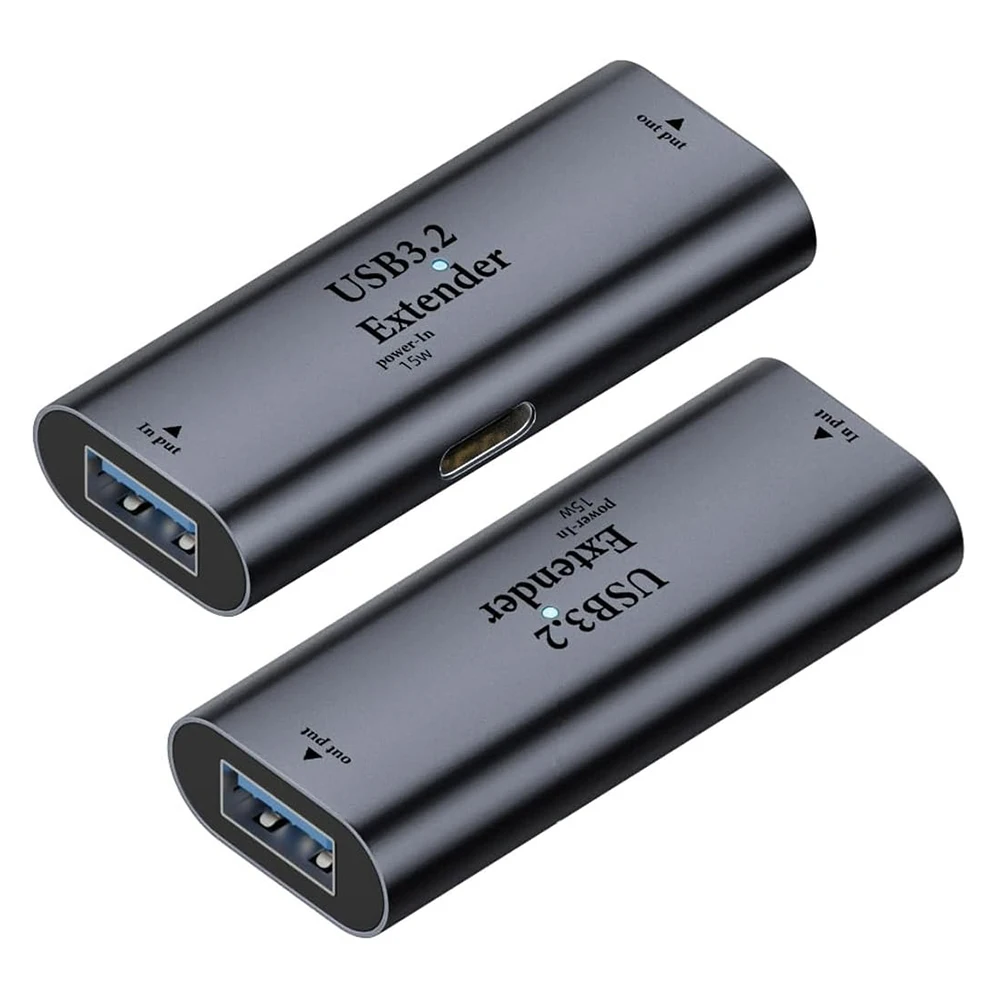 USB-A USB-C 信号アンプ、15W 電源供給、PC プリンタ、ゲーム コントローラ用の境界を超えた 10 メートル伝送エクステンダ