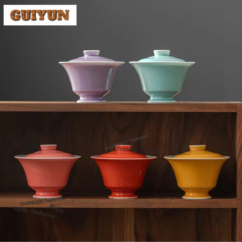 125 ミリリットル手描き竹 Gaiwan レトロ茶チュリーン茶ボウル蓋キットティーメーカーカバーボウル食器用品装飾品クラフト