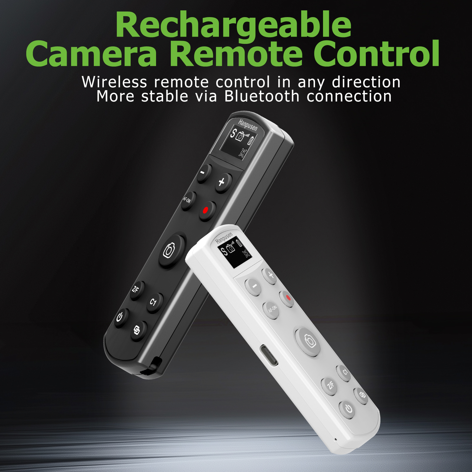 Hanpusen ワイヤレス Bluetooth リモートコントローラー OLED ディスプレイ USB-C 充電式 Canon/Sony/Nikon/Fujifilm カメラ用