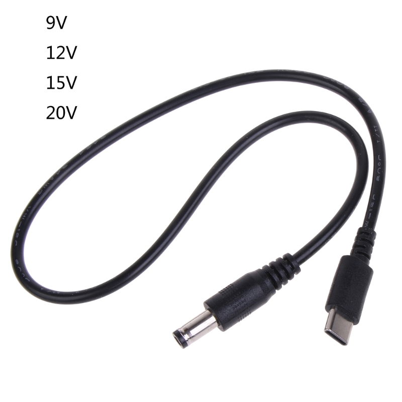 DXAB USBC TypeC - DC5.5x2.1mm 9V 12V 15V 20V PD トリガー電源ケーブルコンバータ 3A