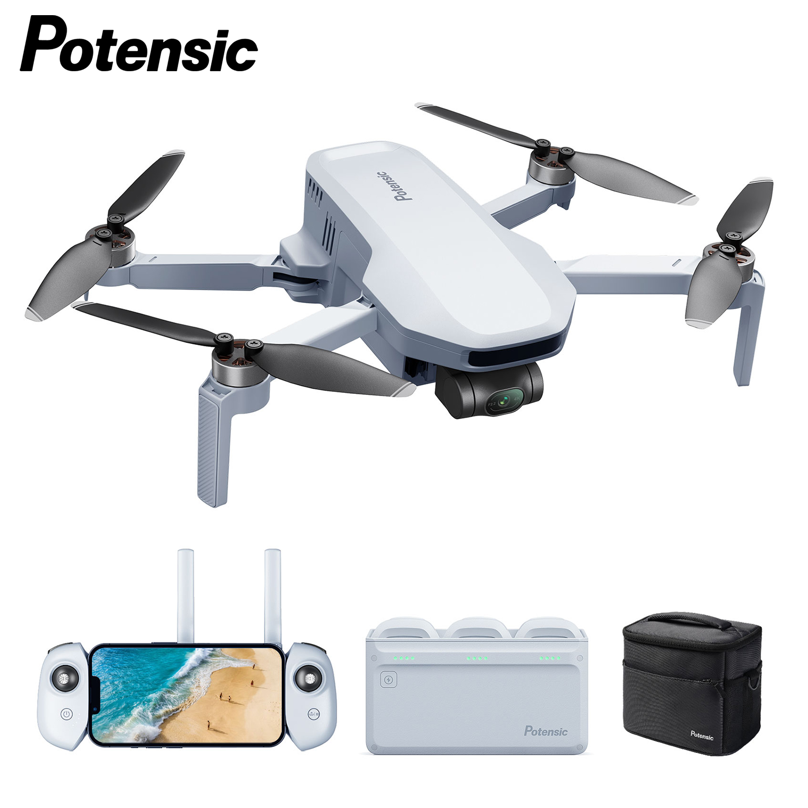 Potensic C0 ミニドローン 3 軸ジンバル 6KM GPS 4K プロフェッショナルカメラドローンブラシレス RC おもちゃ Quadcopter 旅行ギフト用 ATOM