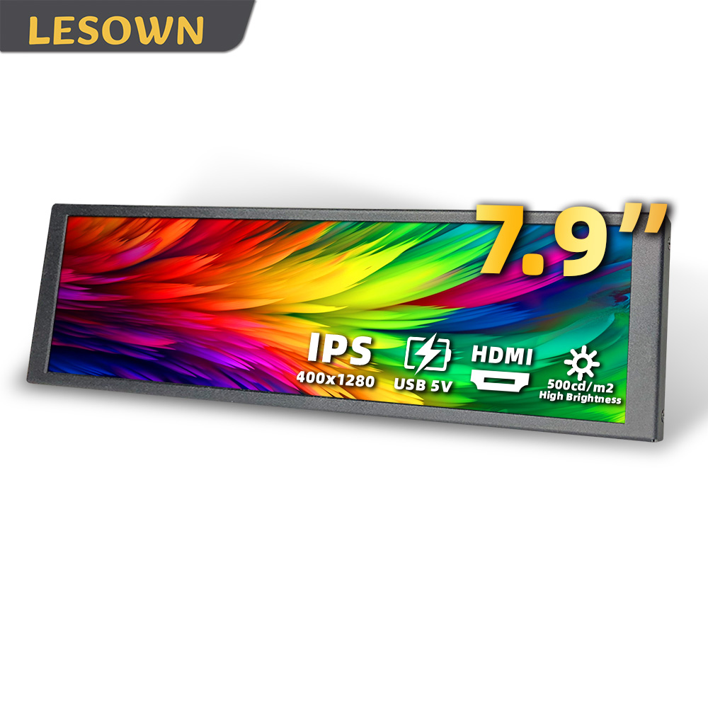 LESOWN 小型 7.9 インチストレッチバーディスプレイワイドスクリーンミニモニター Raspberry Pi 4 Aida64 二次画面温度監視用