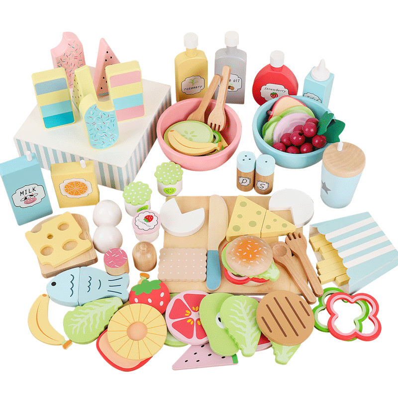 子供用シミュレーション木のおもちゃ、ごっこ遊びセット、キッチン知育玩具、誕生日プレゼント、ホリデーギフト