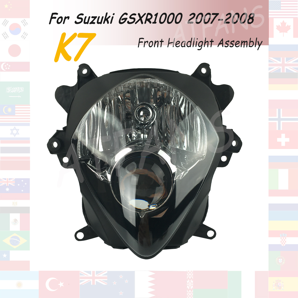 スズキ K7 GSX-R1000 2007-2008 GSXR1000 GSXR GSX-R 1000 07 08 K8 オートバイフロントヘッドライトヘッドランプアセンブリヘッドランプ
