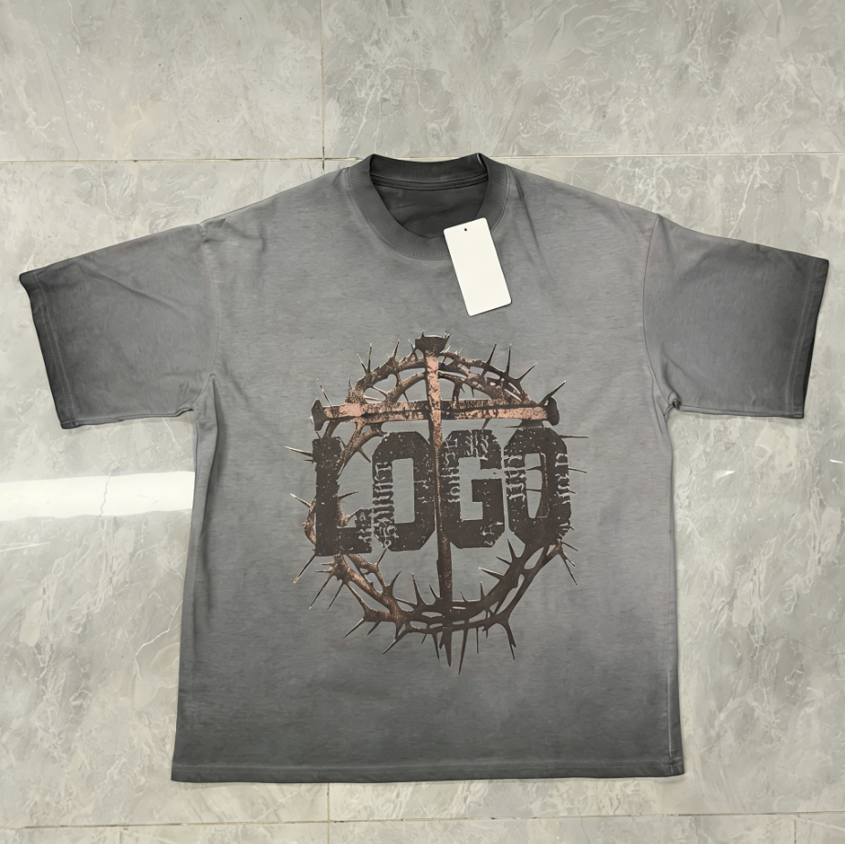 卸売ヴィンテージ男性服 100% コットン SAINT VANITY オーバーサイズ グラフィック Tシャツ ウォッシュド デザイン 300 グラム Bastic Tシャツ Tシャツ