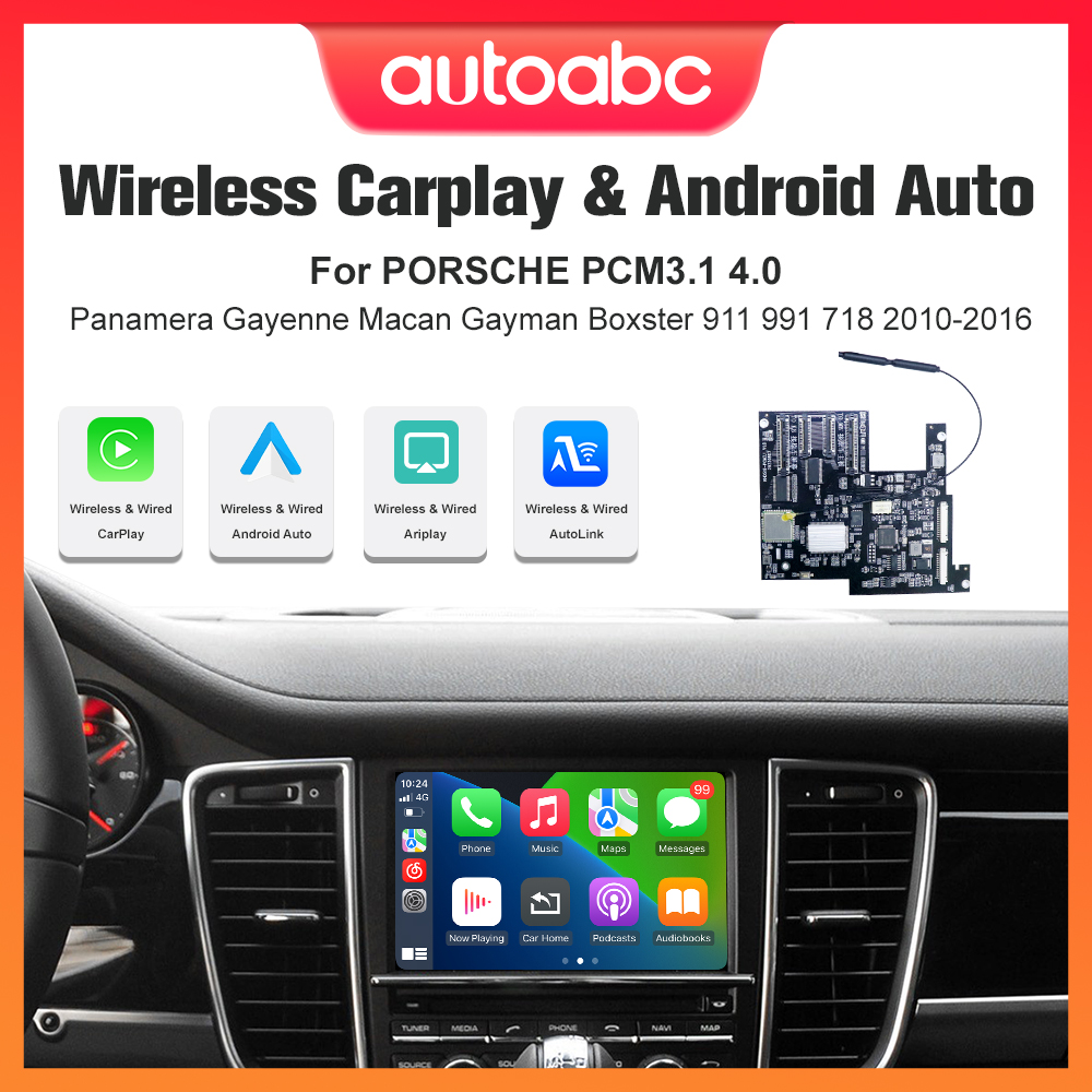 ワイヤレス Carplay Android 自動モジュール PCM3.1/4.0 ポルシェパナメーラカイエン Macan ケイマンボクスター 911 991 718 AirPlay ミラー
