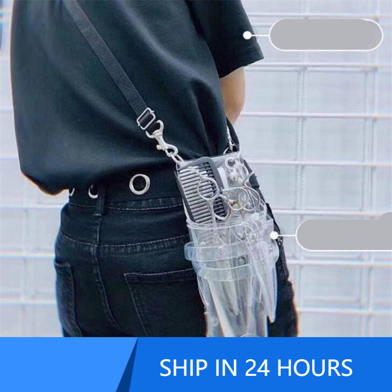 8 Color Transparent Hairdressing Scissors Bag Salon Holster Pouch Holder Storage Hairdressing Styling Tools Messenger bag 40#7
