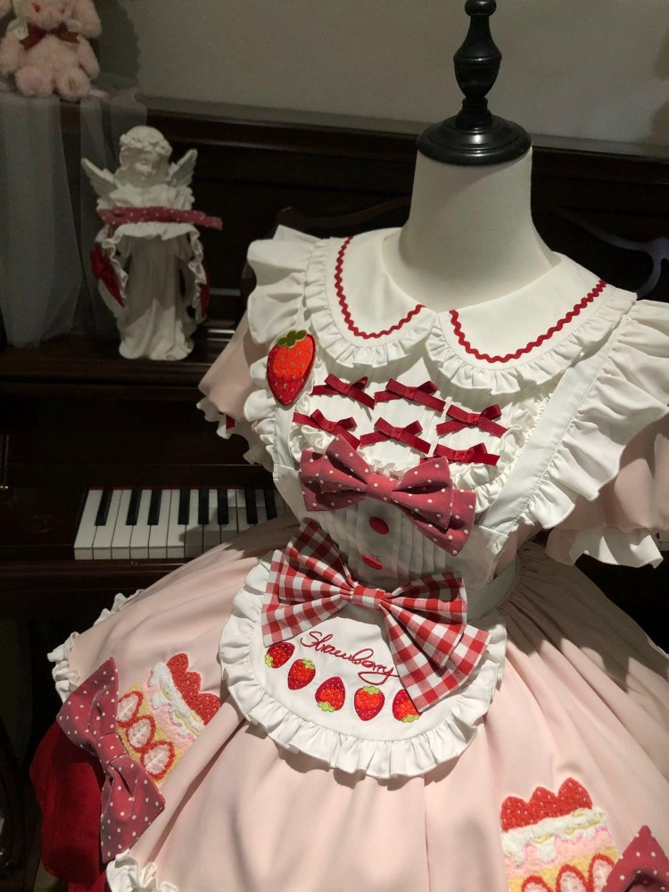 夏日本のかわいいロリータドレスセット女性 Y2k シックな素敵なドレスかわいいエプロン原宿ファッションハイストリートヴィンテージ衣装
