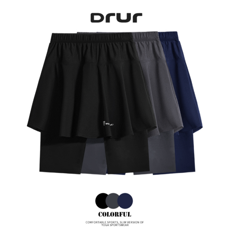 DRUR ハイウエストスカートショーツ女性のためのテニスゴルフヨガアスレチックトレーニングウェアポケット夏スポーツミニスカートスポーツウェア