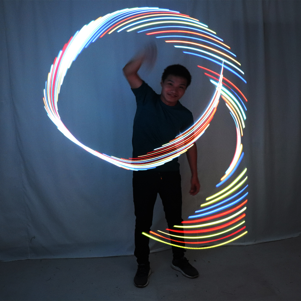 LED 新体操リボンカラフルな発光ジムリボンダンス Rgb グロー Led ポイリボンベリーダンスの手小道具