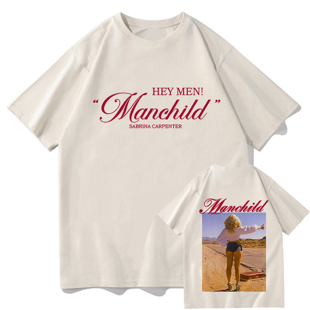 サブリナカーペンターマンチャイルドプリント Tシャツ 2025 ファッション歌手グラフィック Tシャツ半袖ユニセックスストリート夏の女性
