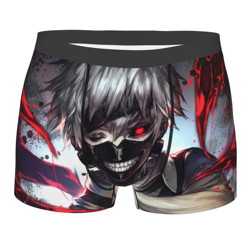 アニメ東京グールカネキケンパンツボクサーブリーフ男性ソフト通気性ショートブリーフボクサー下着オムティーン