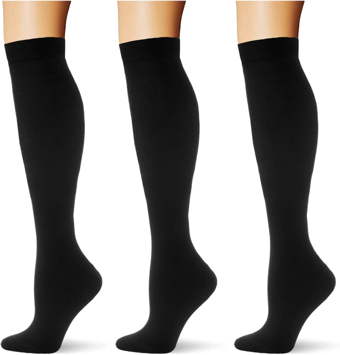 (3 足) 着圧ソックス 20-30 mmHg ロングニーハイソックス レディース メンズ サポート アスレチック トラベル デイリーウェア