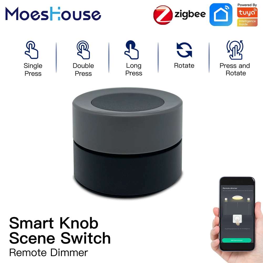 MOES 新しい Tuya ZigBee スマート ノブ スイッチ ワイヤレス シーン ボタン コントローラー バッテリー駆動の自動化シナリオ スマート ライフ アプリ