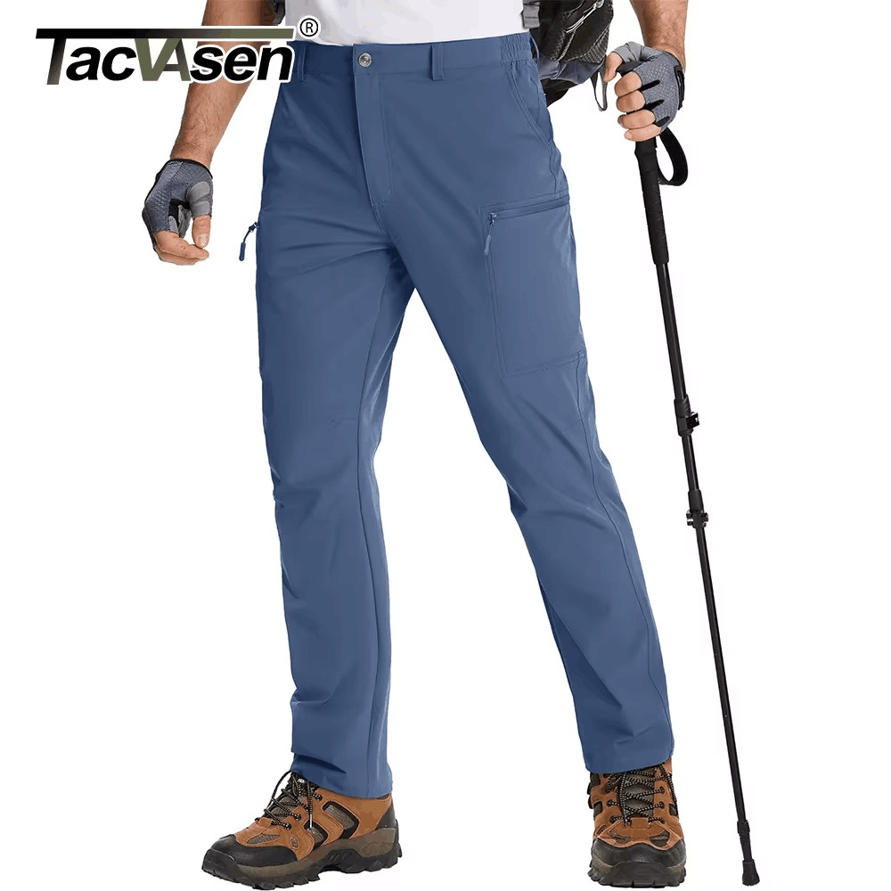TACVASEN 軽量ハイキングパンツメンズ速乾カーゴワークパンツナイロン防水屋外トレッキング釣りパンツ男性ズボン