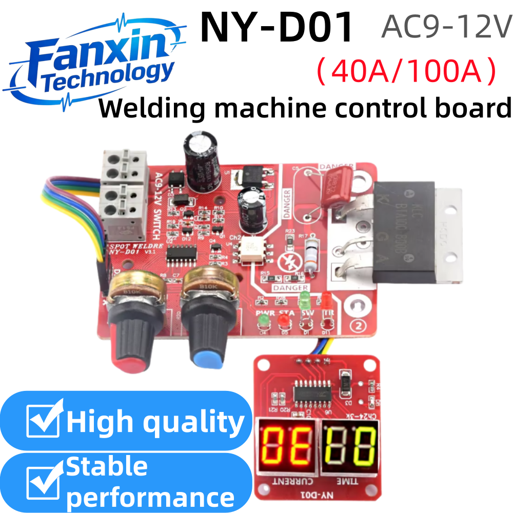 NY-D01 AC110V/AC220V 100A スポット溶接機コントロールパネルデジタルディスプレイ付きシングルパルススポット溶接機制御ボードキット