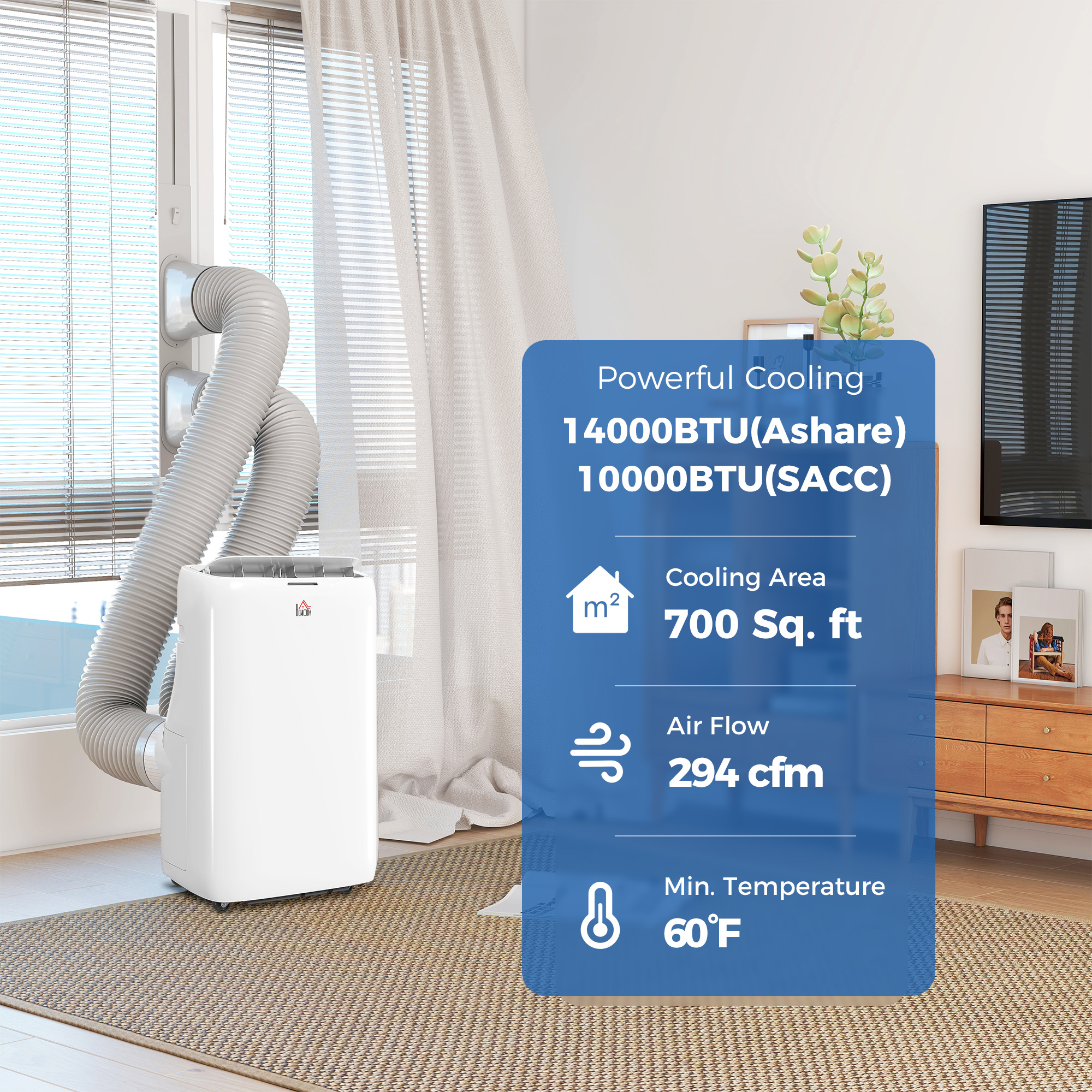 14000 BTU ポータブルエアコン、インバーター