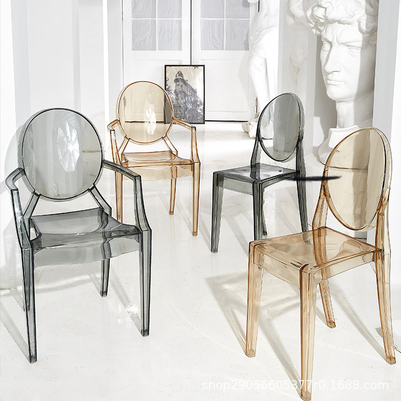 Ouwei Transparent Acrylic Ghost Dining Chair Light Crystal Wedding Nordic Negotiation Seating