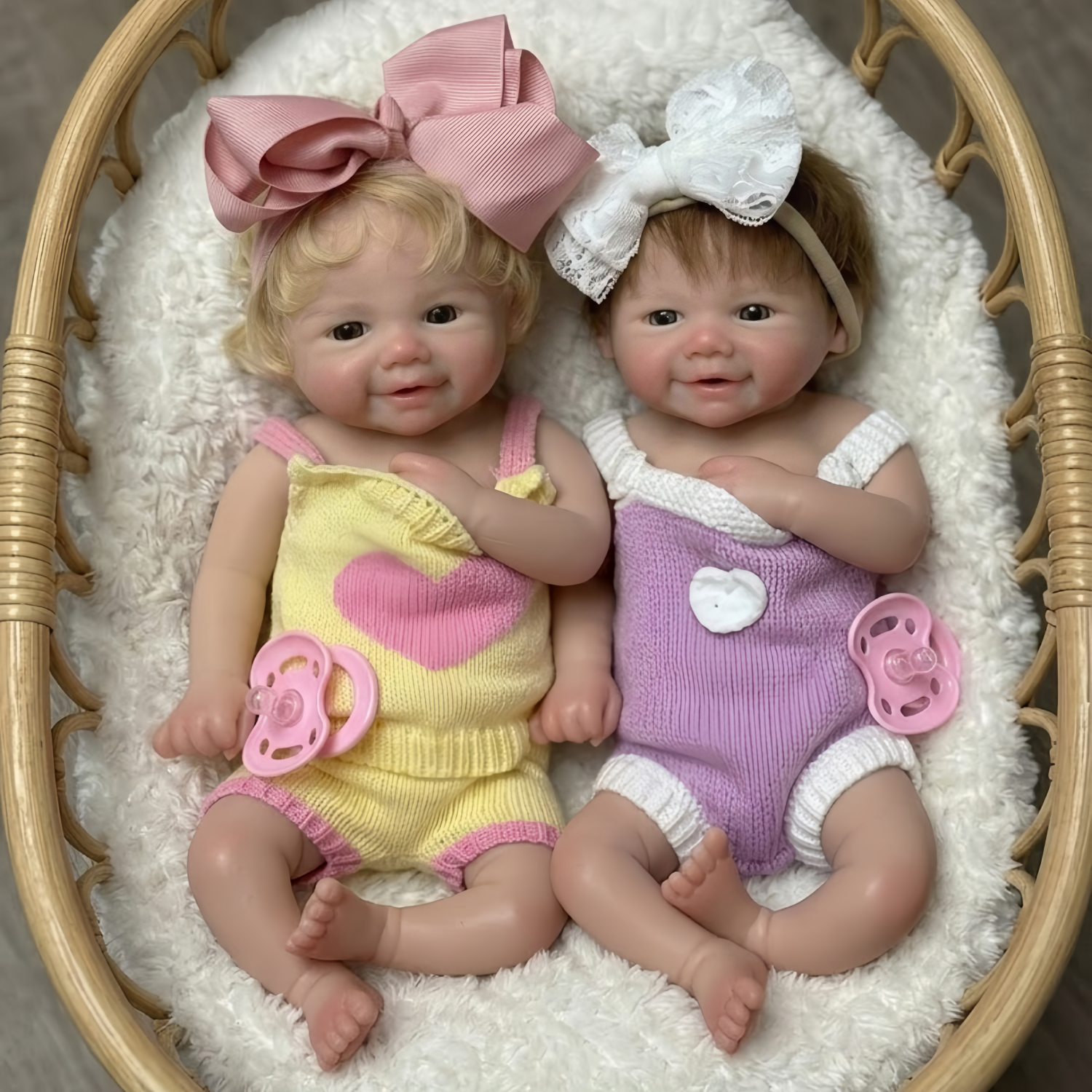 OtardDolls-1 個/2 スタイルヴィヴィアン 33 センチメートル口シリコーンベベリボーンガール人形根付き髪洗える新生児人形