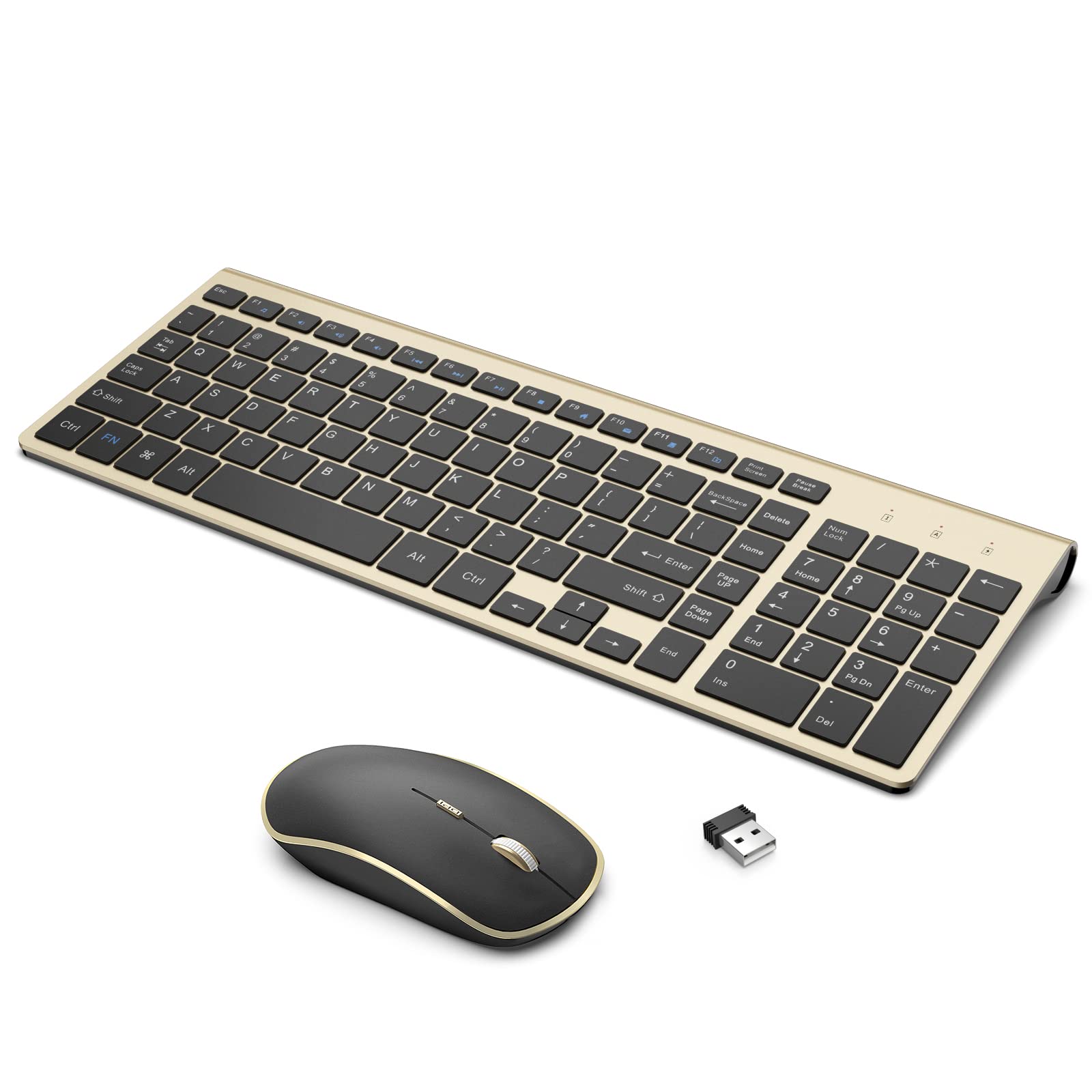 ワイヤレスキーボードとマウスセット 2.4G コンパクトでポータブルなデザイン、ラップトップコンピュータオフィス用 ゴールド/グレー/ローズ/ワインレッド/スライバー/グリーン