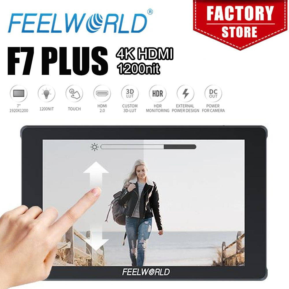 FEELWORLD 7 インチ DSLR カメラ フィールド モニター F7 PLUS タッチ スクリーン 4K HDMI 高輝度 1200nit NP-F 外部設置および電源