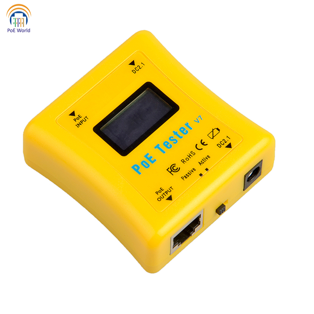 インライン PoE テスター Power over Ethernet 検出器 LCD ディスプレイ ボルト ワット 電源 DC RJ-45 コネクタ 非電池